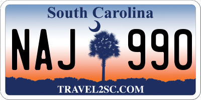 SC license plate NAJ990