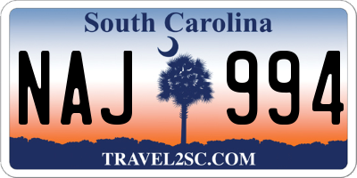 SC license plate NAJ994