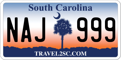 SC license plate NAJ999