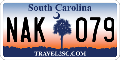 SC license plate NAK079