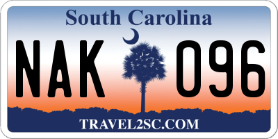 SC license plate NAK096