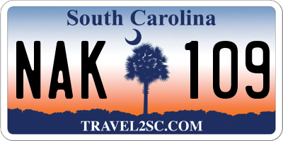 SC license plate NAK109