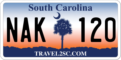 SC license plate NAK120