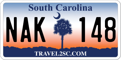 SC license plate NAK148