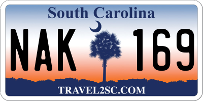 SC license plate NAK169