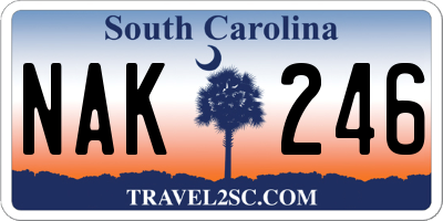 SC license plate NAK246