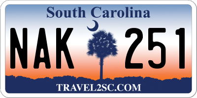 SC license plate NAK251