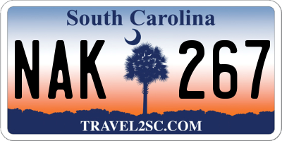 SC license plate NAK267