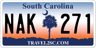 SC license plate NAK271