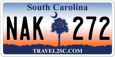 SC license plate NAK272