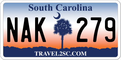 SC license plate NAK279