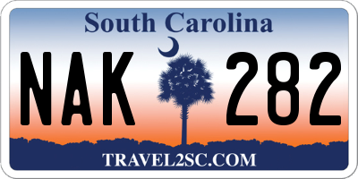 SC license plate NAK282
