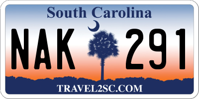 SC license plate NAK291