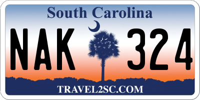 SC license plate NAK324