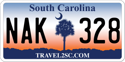 SC license plate NAK328