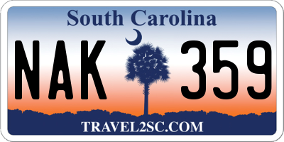 SC license plate NAK359