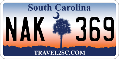 SC license plate NAK369