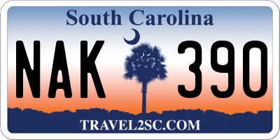 SC license plate NAK390