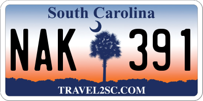 SC license plate NAK391