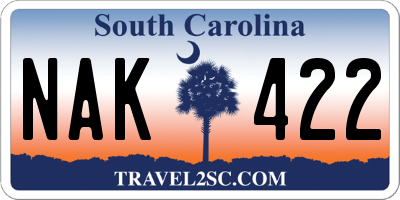 SC license plate NAK422