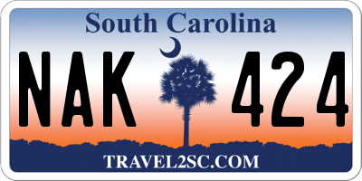 SC license plate NAK424