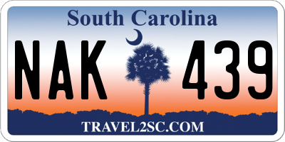 SC license plate NAK439