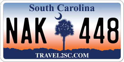 SC license plate NAK448