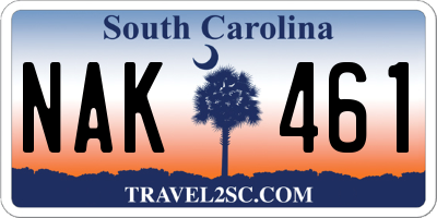 SC license plate NAK461