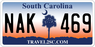 SC license plate NAK469