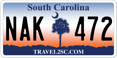 SC license plate NAK472