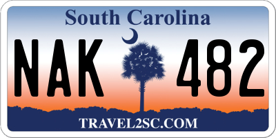 SC license plate NAK482