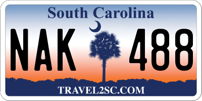SC license plate NAK488