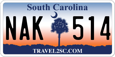 SC license plate NAK514