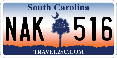 SC license plate NAK516
