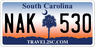 SC license plate NAK530