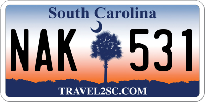 SC license plate NAK531