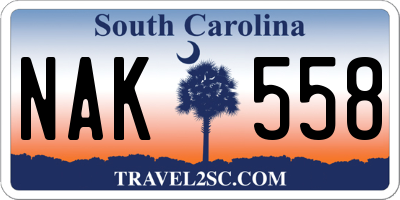SC license plate NAK558