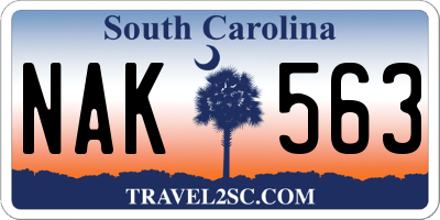 SC license plate NAK563