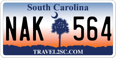 SC license plate NAK564