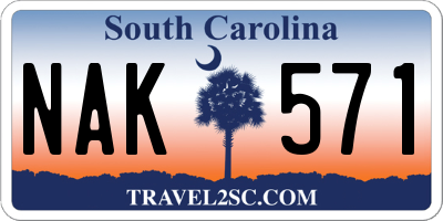 SC license plate NAK571