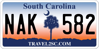 SC license plate NAK582