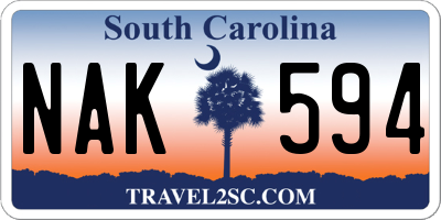 SC license plate NAK594