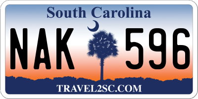 SC license plate NAK596