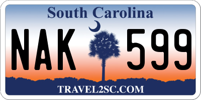 SC license plate NAK599