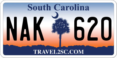 SC license plate NAK620