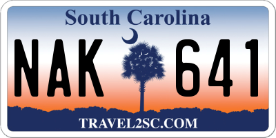 SC license plate NAK641