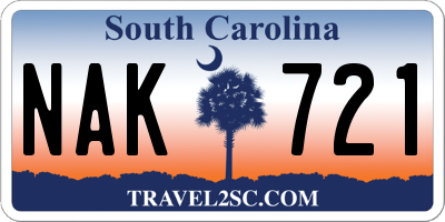 SC license plate NAK721