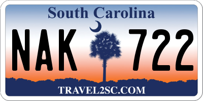 SC license plate NAK722