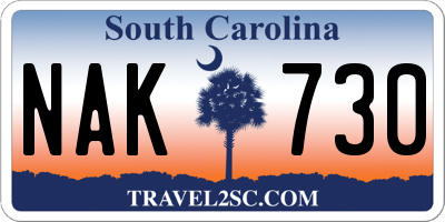 SC license plate NAK730