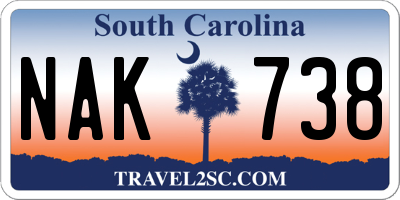 SC license plate NAK738